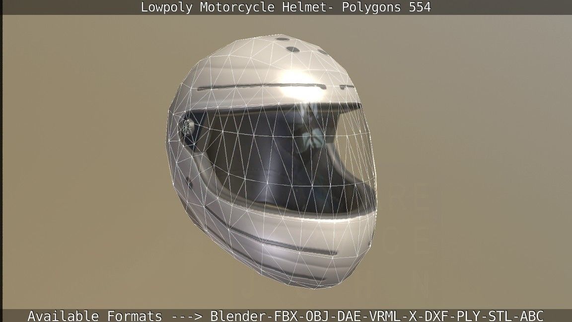 Motorcycle Helmet Low-poly 3D model_116