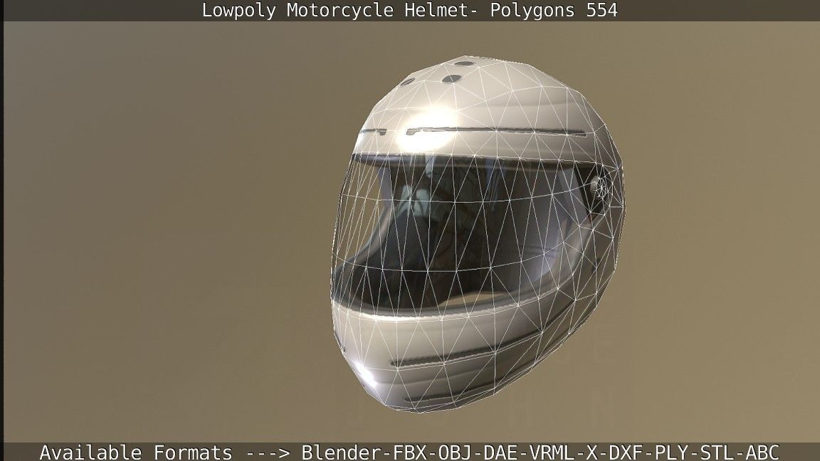 Motorcycle Helmet Low-poly 3D model_132