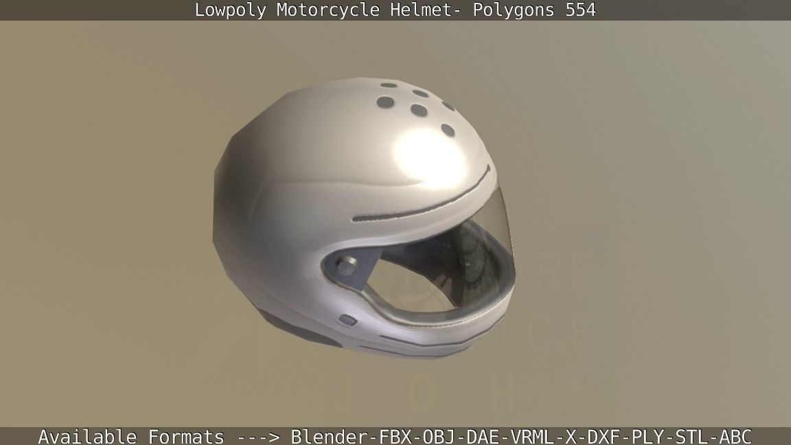 Motorcycle Helmet Low-poly 3D model_1
