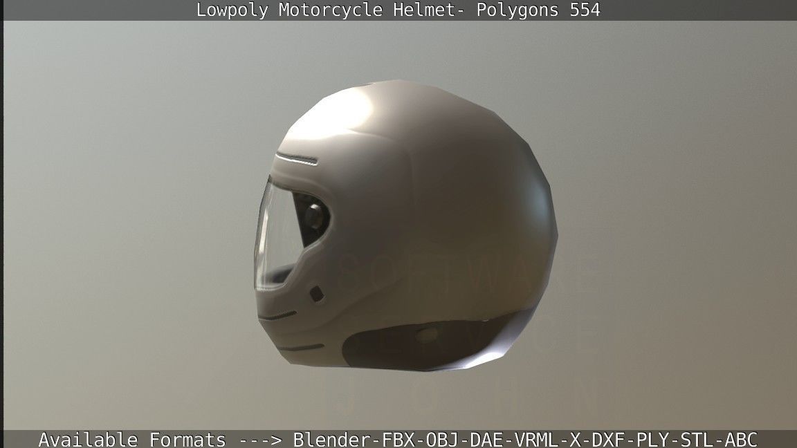 Motorcycle Helmet Low-poly 3D model_70