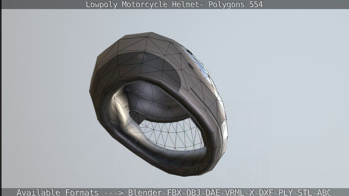 Motorcycle Helmet Low-poly 3D model_89