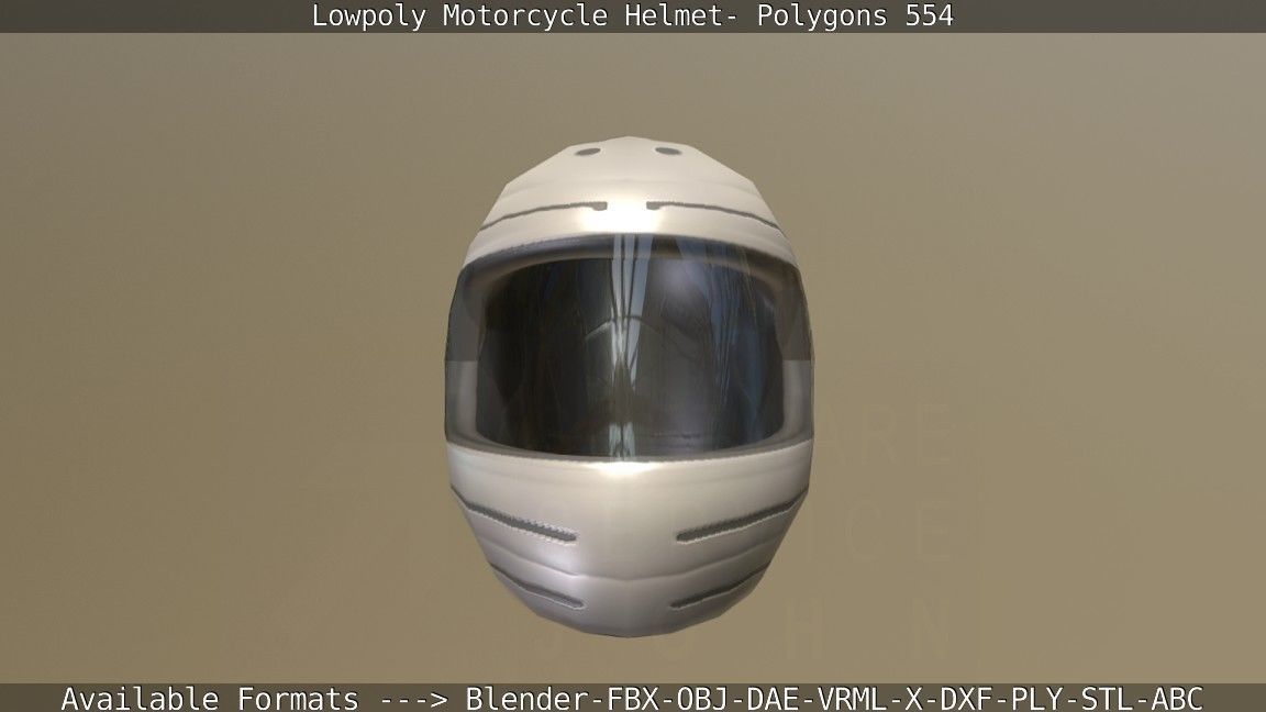 Motorcycle Helmet Low-poly 3D model_42