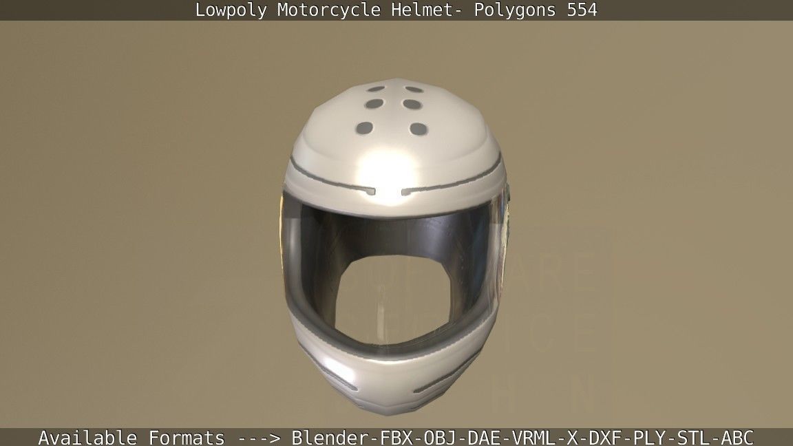 Motorcycle Helmet Low-poly 3D model_17