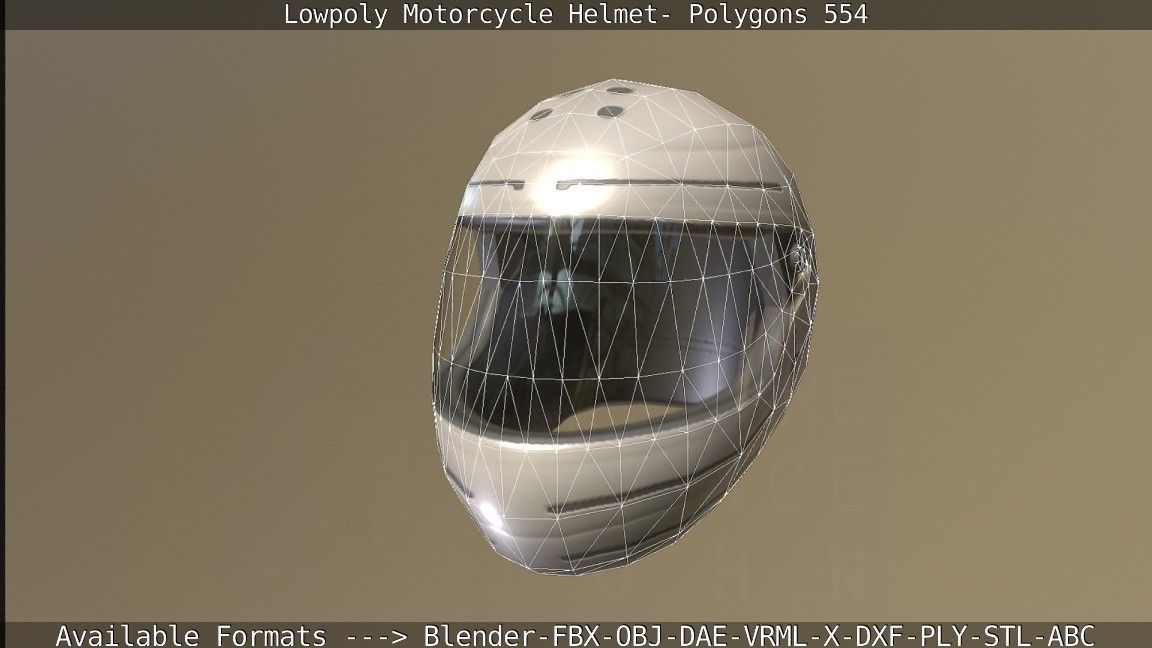 Motorcycle Helmet Low-poly 3D model_128