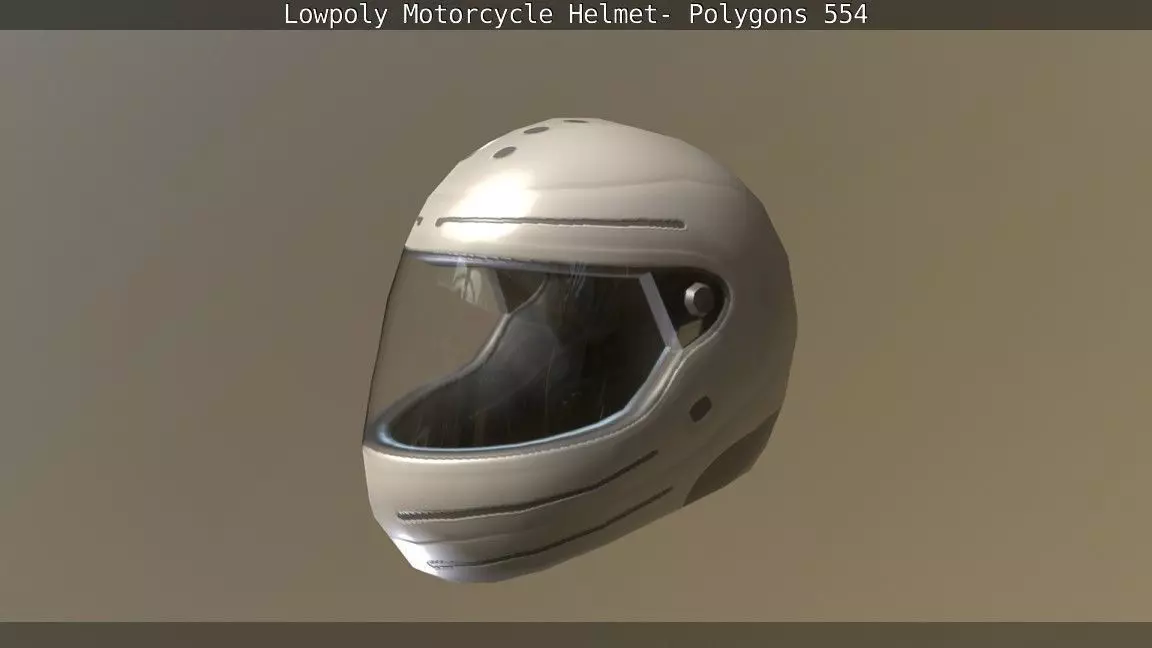 Motorcycle Helmet Low-poly 3D model_0