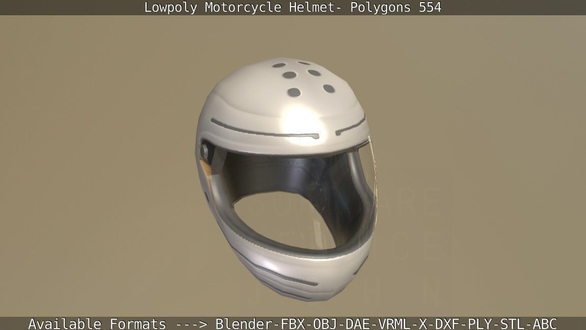 Motorcycle Helmet Low-poly 3D model_3