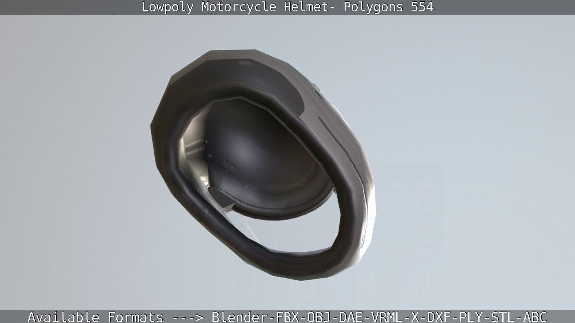 Motorcycle Helmet Low-poly 3D model_34