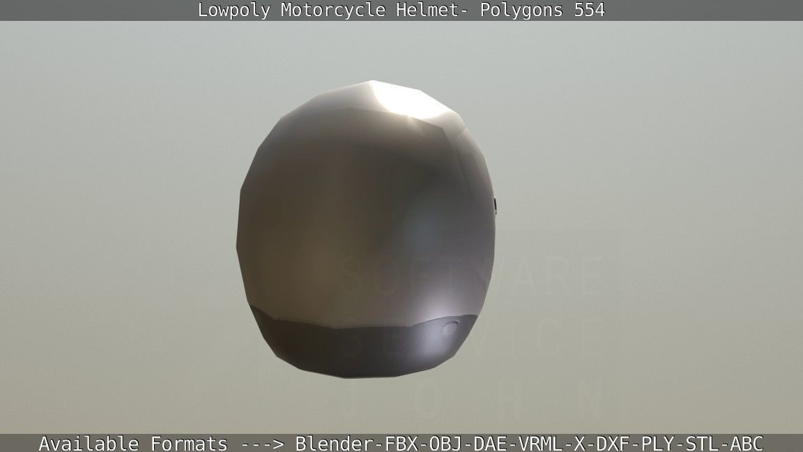 Motorcycle Helmet Low-poly 3D model_50