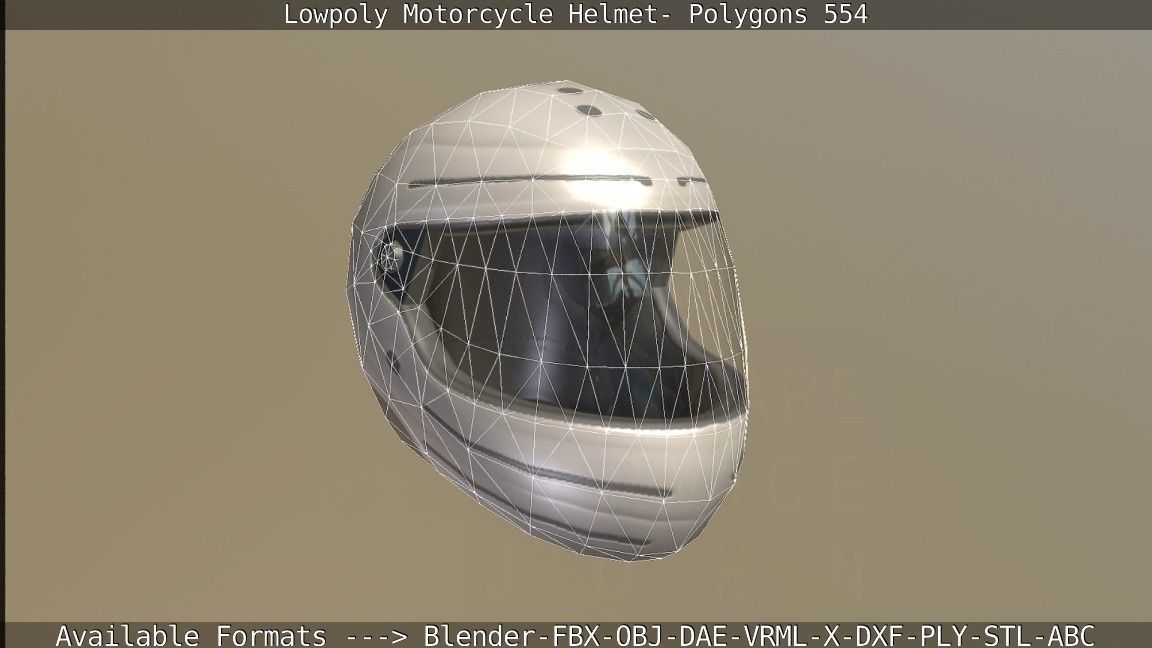 Motorcycle Helmet Low-poly 3D model_130