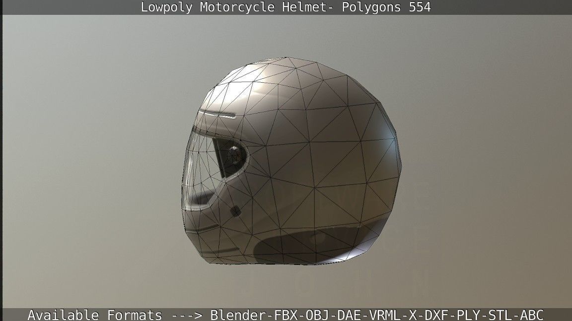 Motorcycle Helmet Low-poly 3D model_75