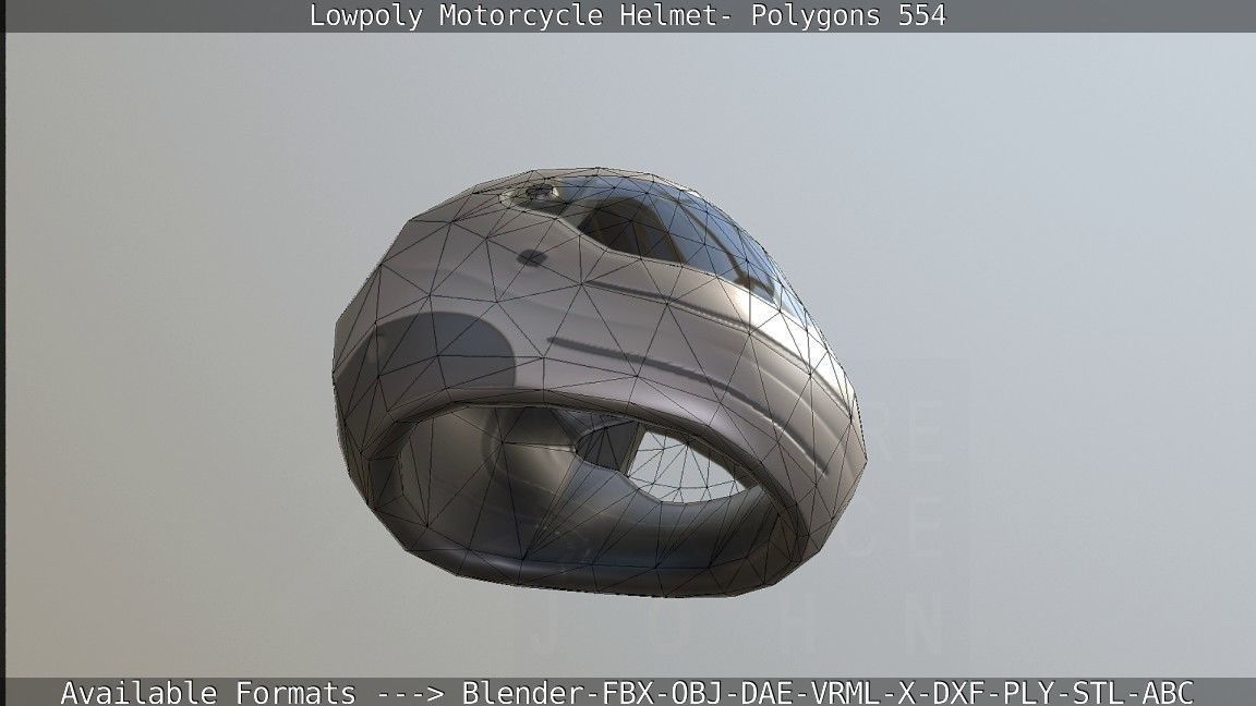 Motorcycle Helmet Low-poly 3D model_81