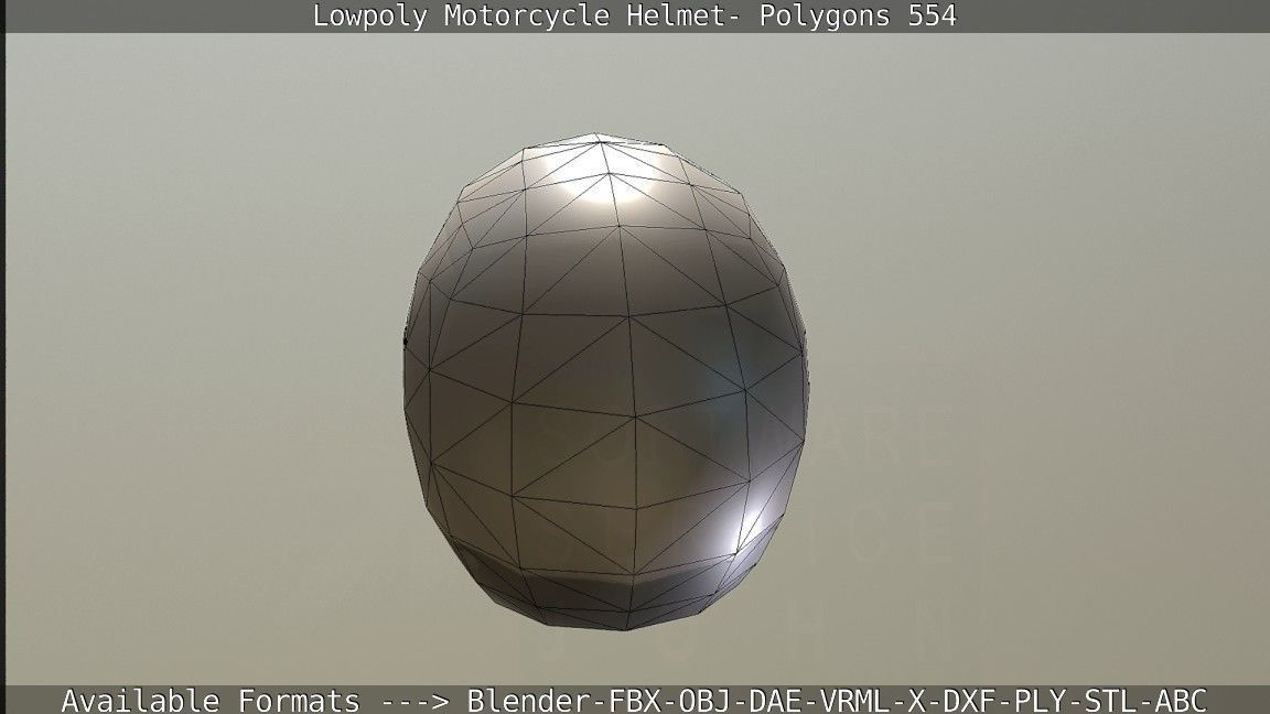 Motorcycle Helmet Low-poly 3D model_88