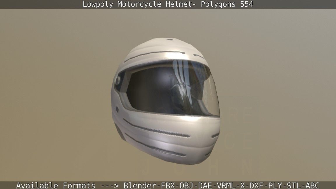 Motorcycle Helmet Low-poly 3D model_45