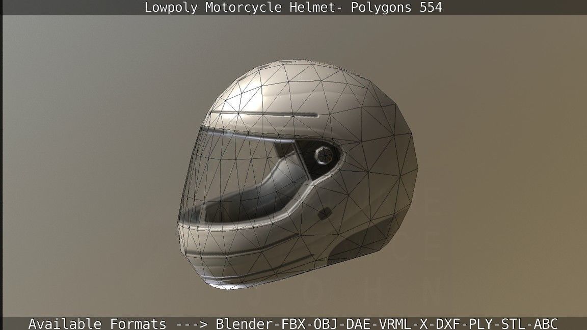 Motorcycle Helmet Low-poly 3D model_71