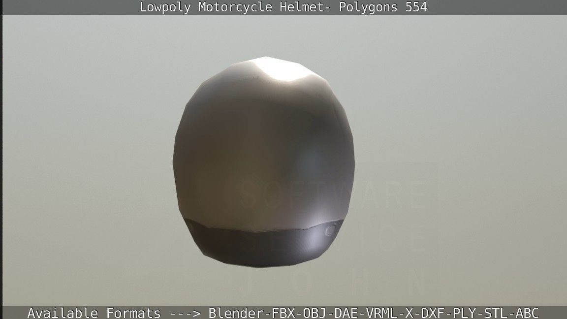 Motorcycle Helmet Low-poly 3D model_60