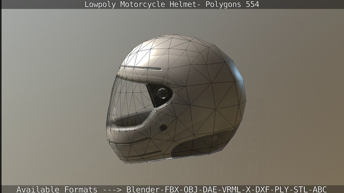 Motorcycle Helmet Low-poly 3D model_90