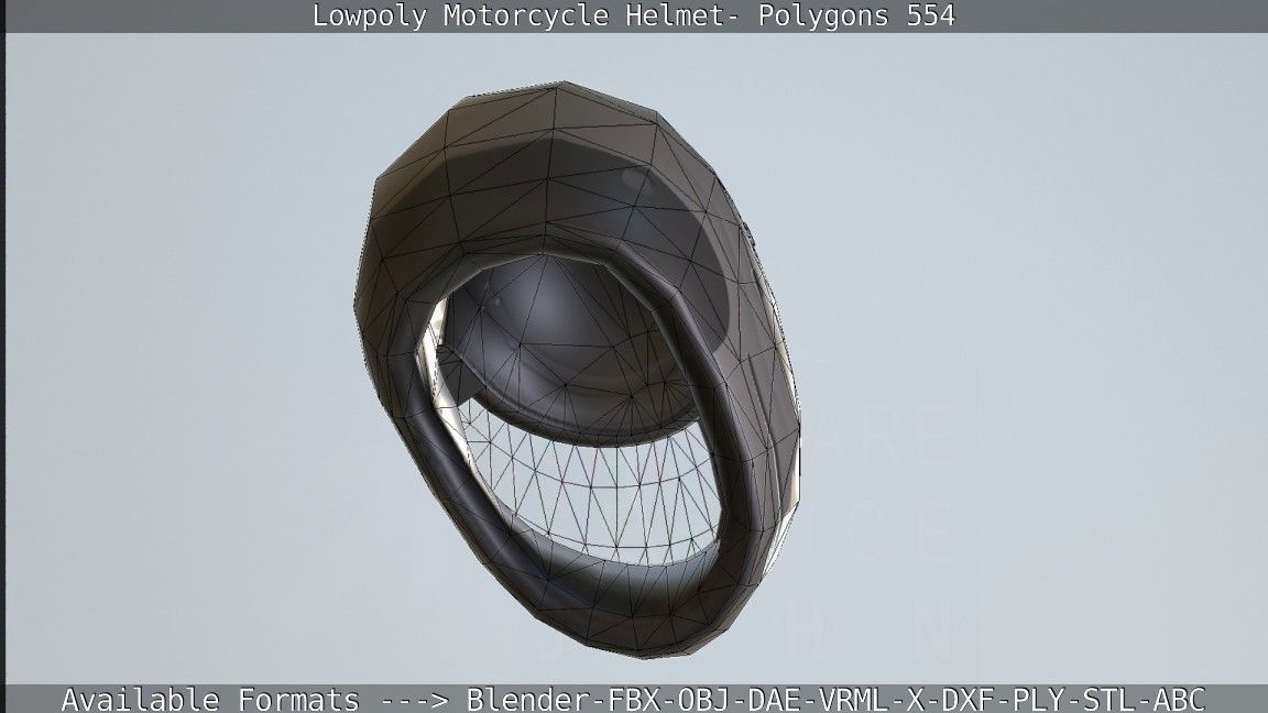 Motorcycle Helmet Low-poly 3D model_83