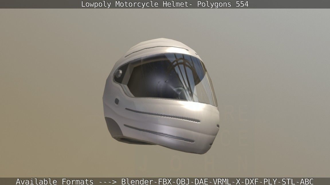 Motorcycle Helmet Low-poly 3D model_51
