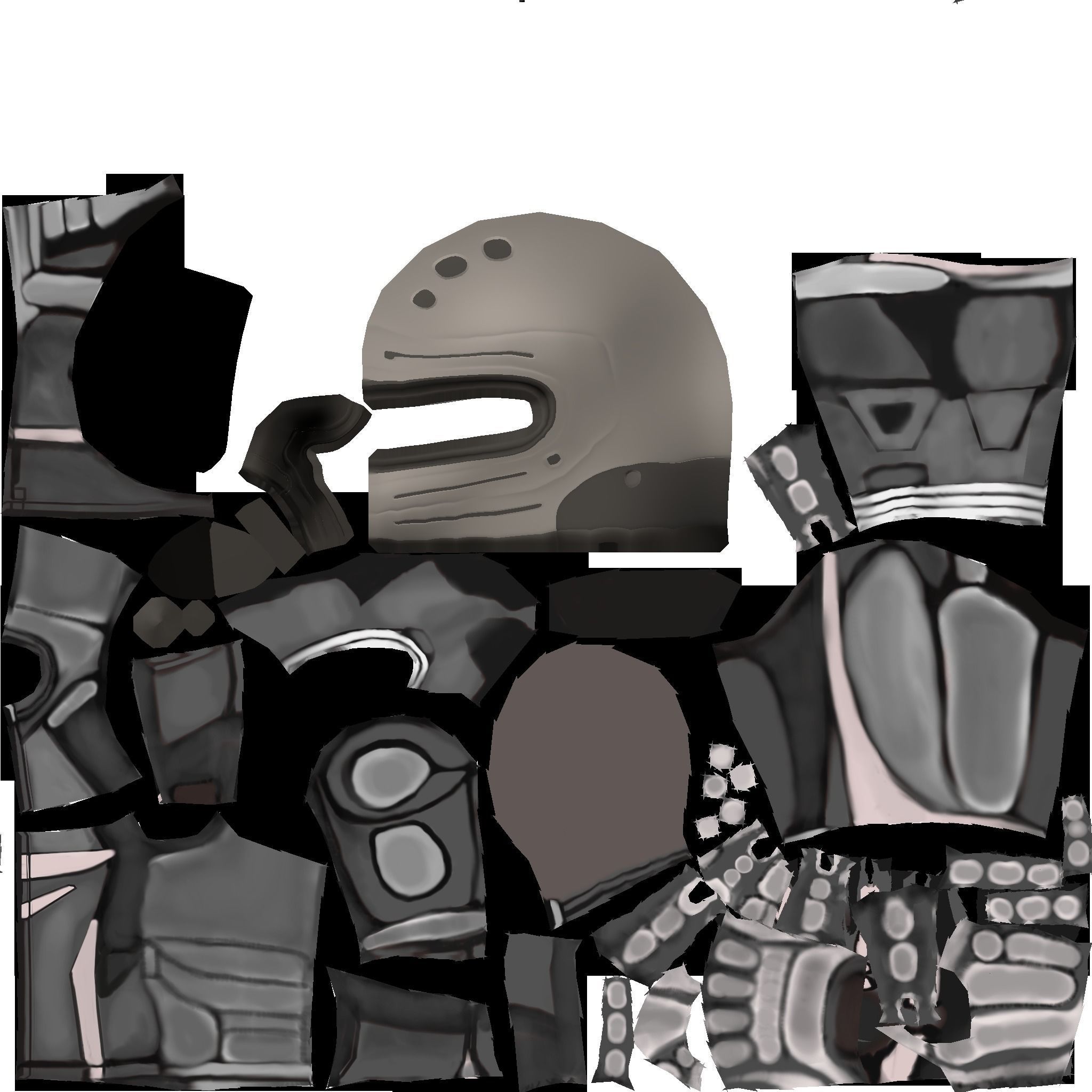 Motorcycle Helmet Low-poly 3D model_11