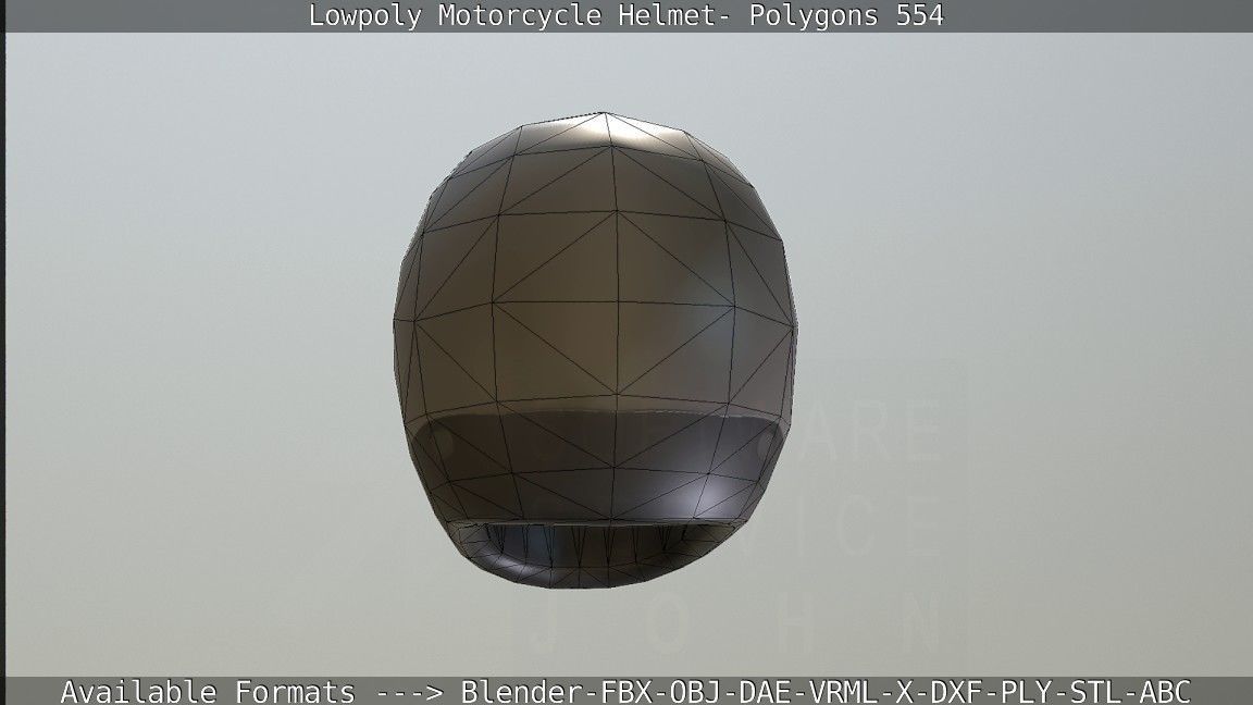 Motorcycle Helmet Low-poly 3D model_86