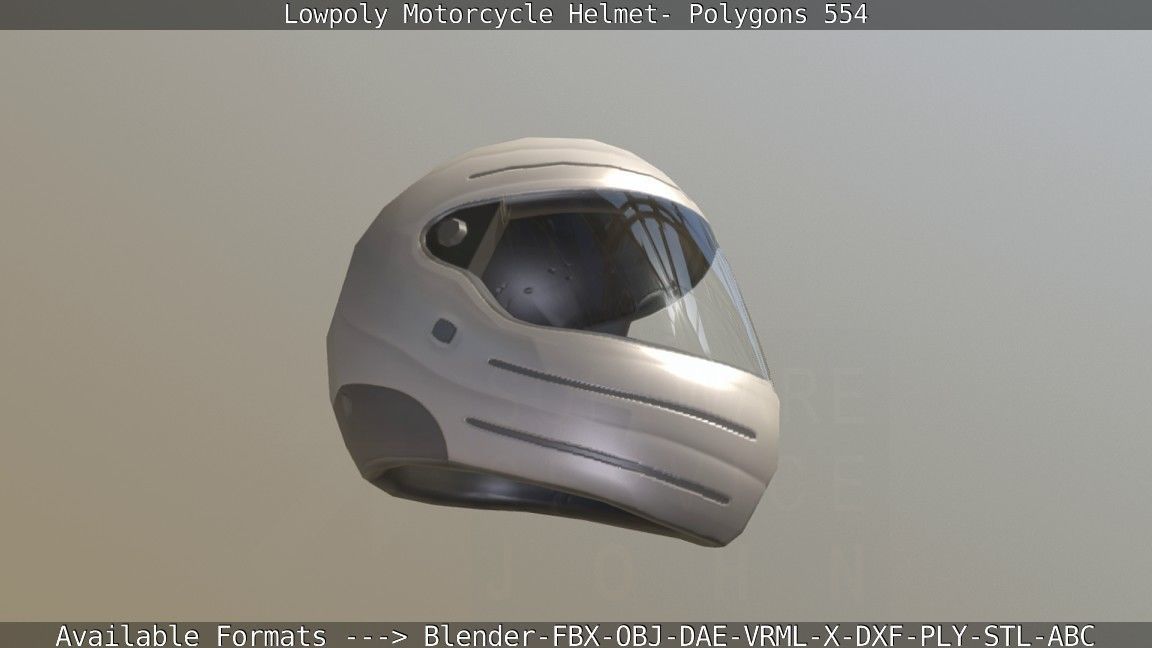 Motorcycle Helmet Low-poly 3D model_54