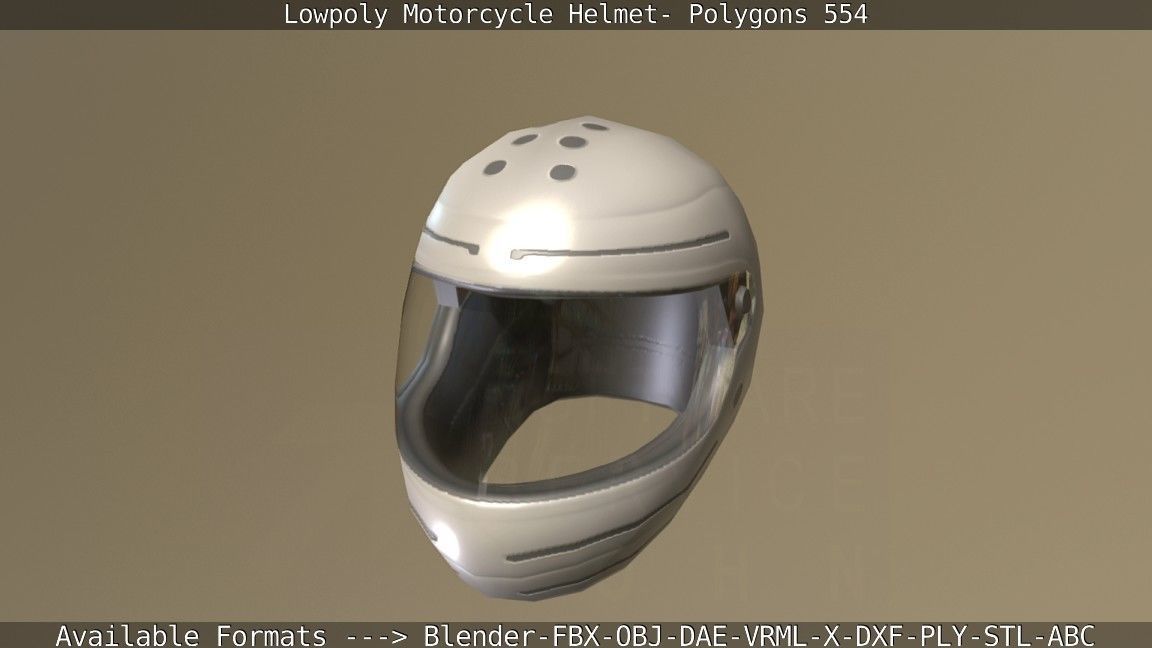 Motorcycle Helmet Low-poly 3D model_19