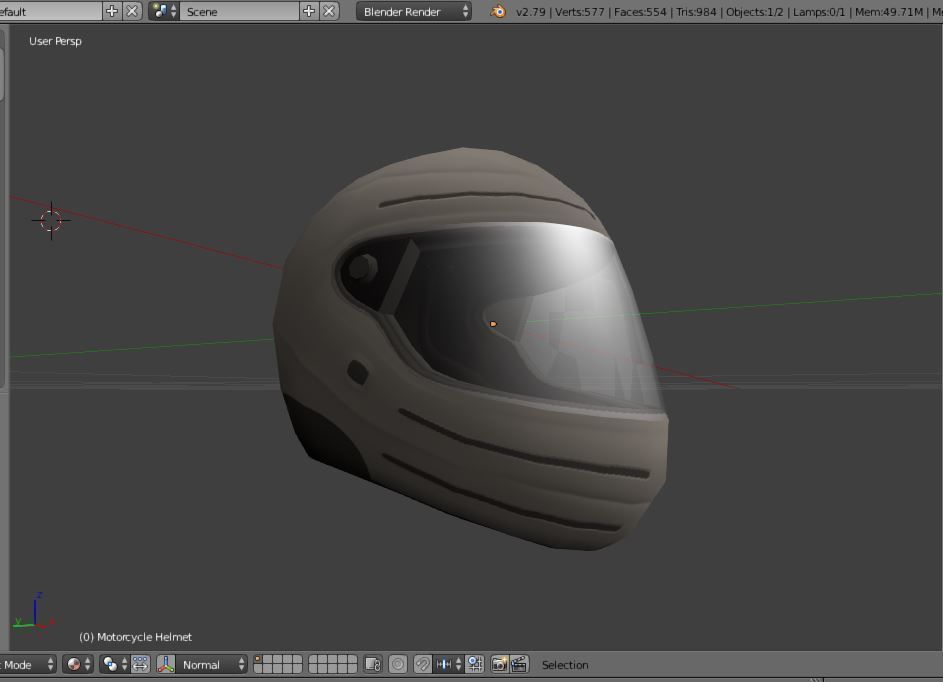 Motorcycle Helmet Low-poly 3D model_10