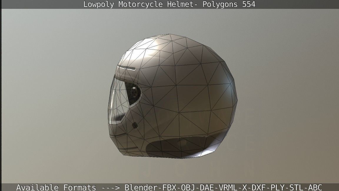 Motorcycle Helmet Low-poly 3D model_68