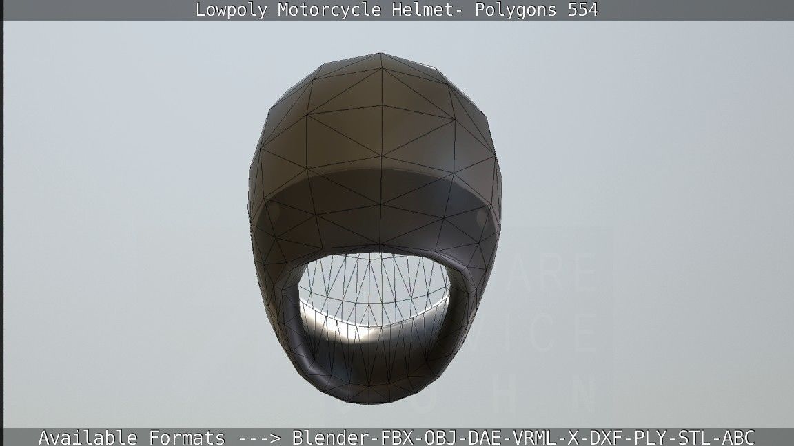 Motorcycle Helmet Low-poly 3D model_85