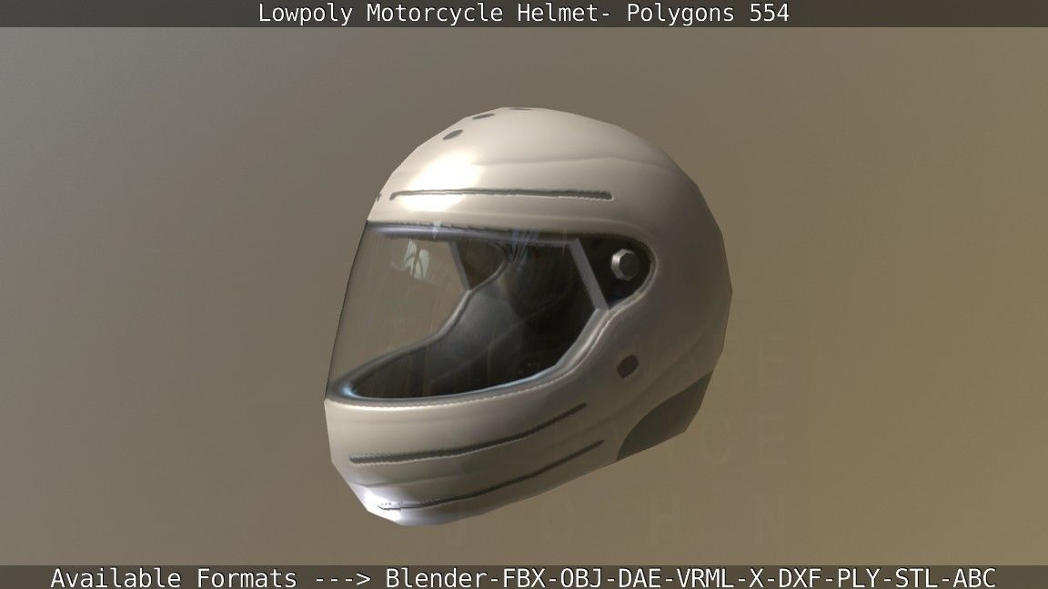 Motorcycle Helmet Low-poly 3D model_47