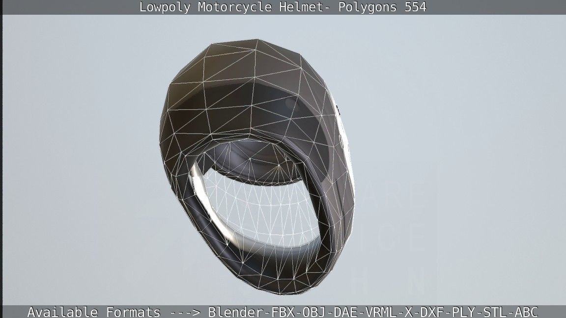 Motorcycle Helmet Low-poly 3D model_106