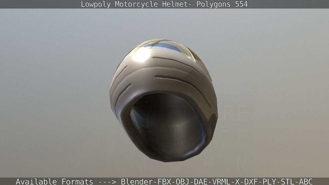 Motorcycle Helmet Low-poly 3D model_23