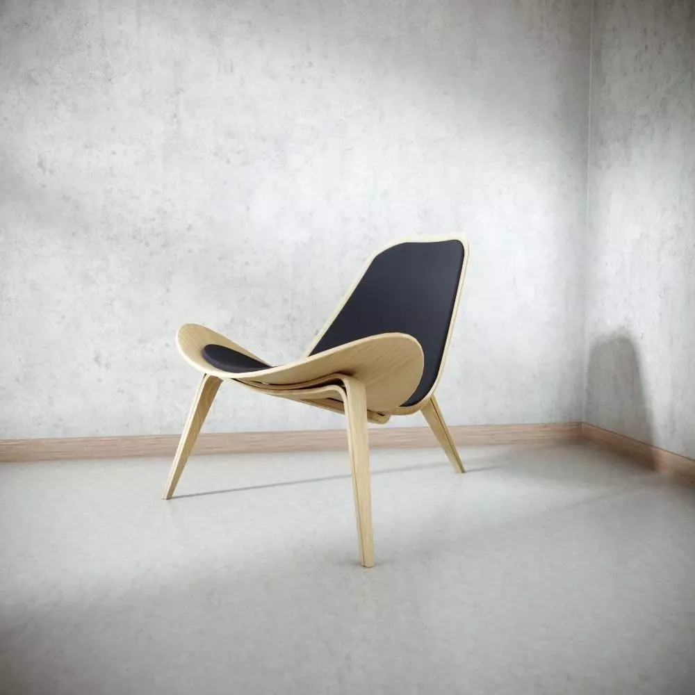Classic Wood Chair 3D model_0