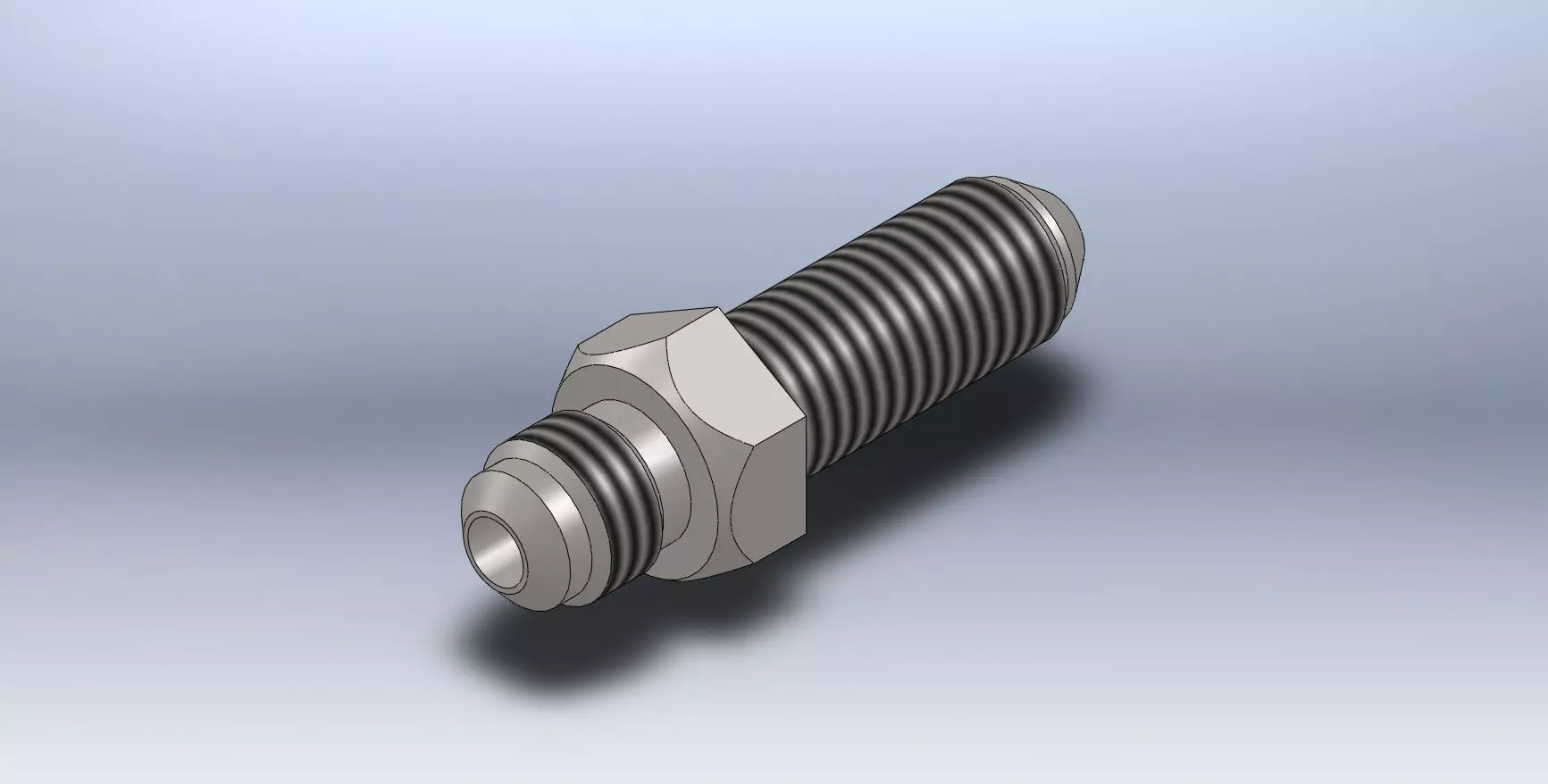 Union threaded bolt 3D model_0