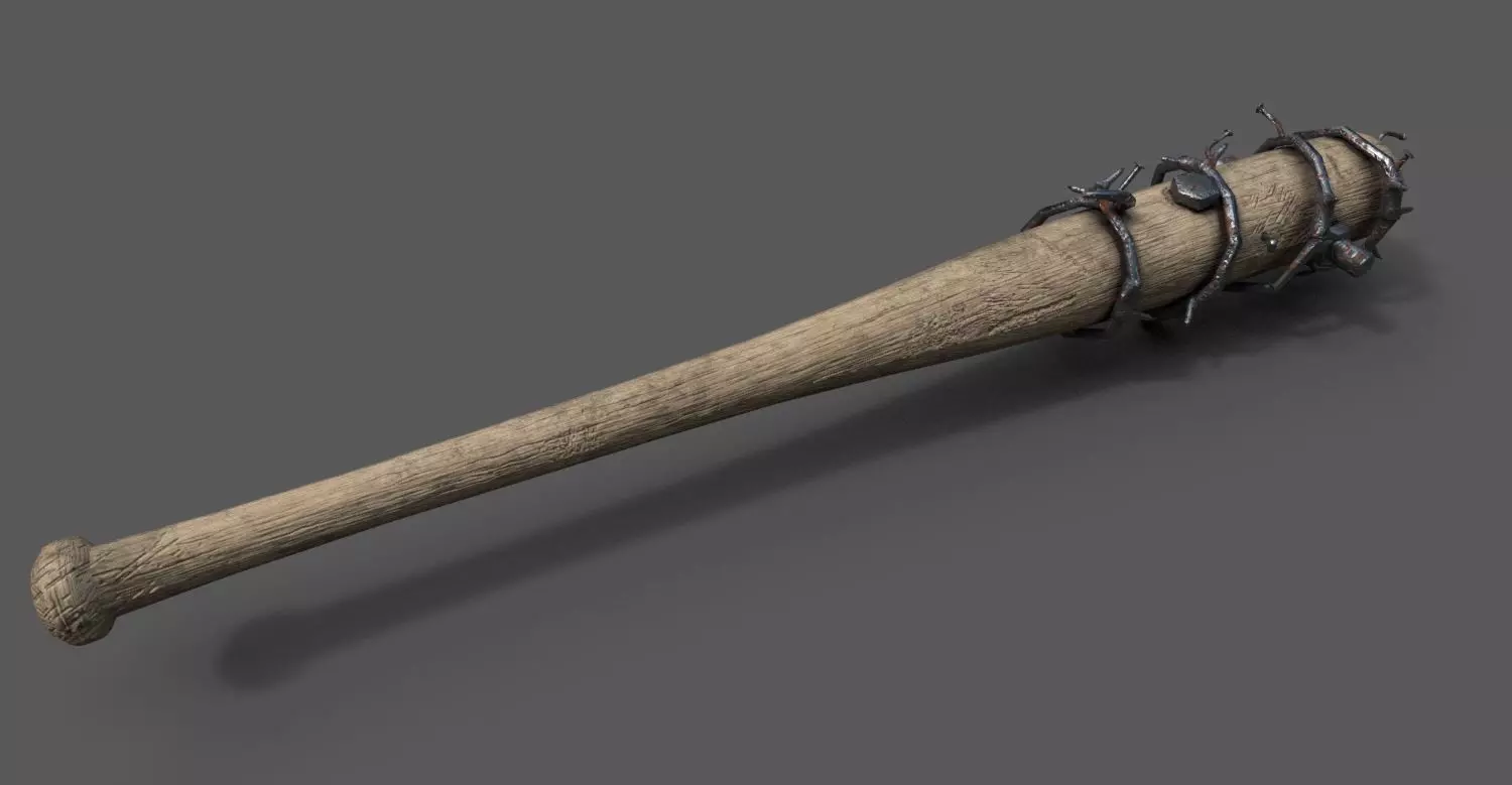 Zombie Baseball Bat Low-poly 3D model_0