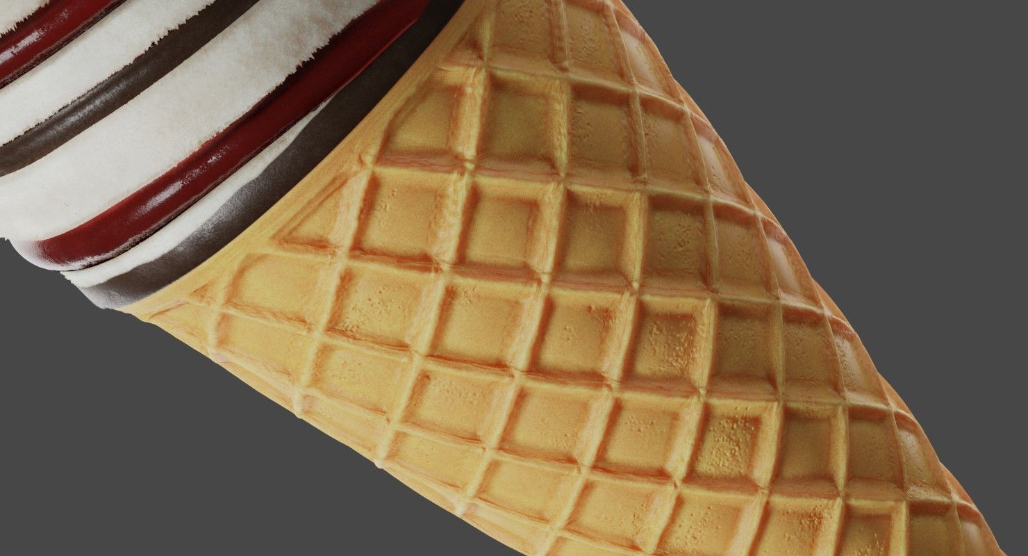 Ice cream cone 3D model_2