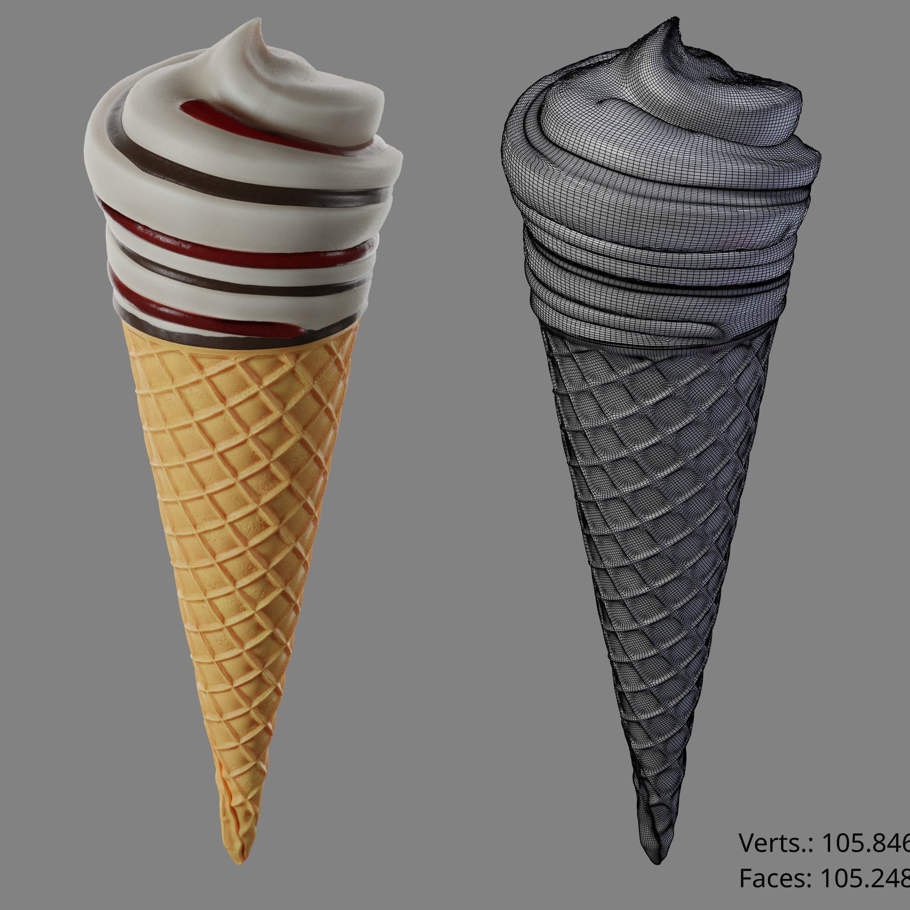 Ice cream cone 3D model_7