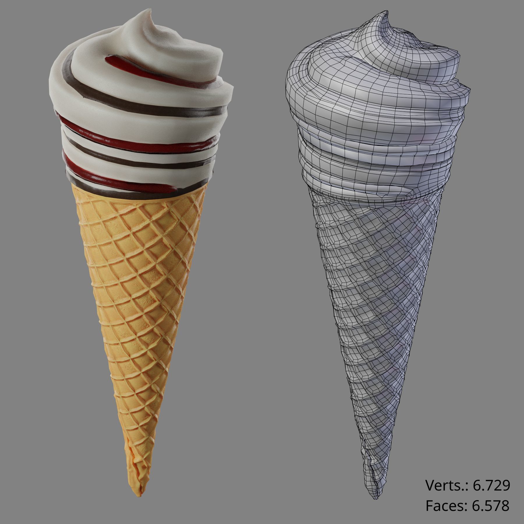Ice cream cone 3D model_4