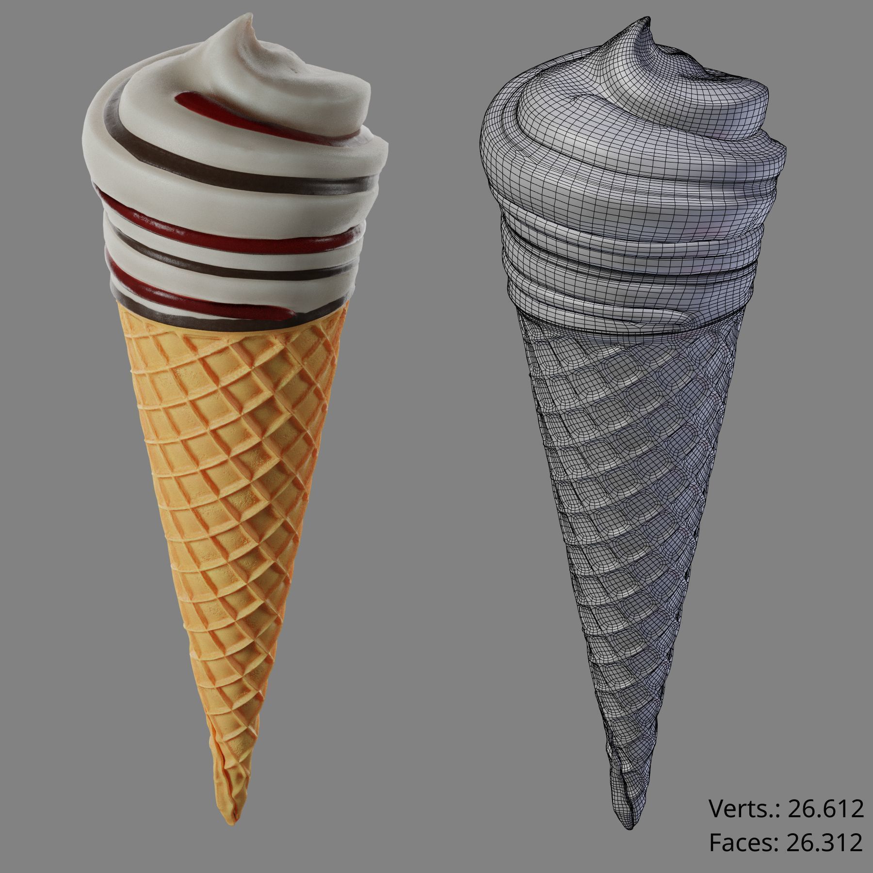 Ice cream cone 3D model_6