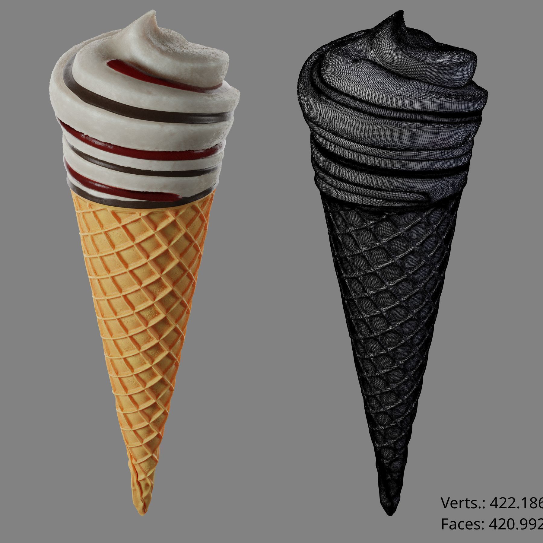 Ice cream cone 3D model_5