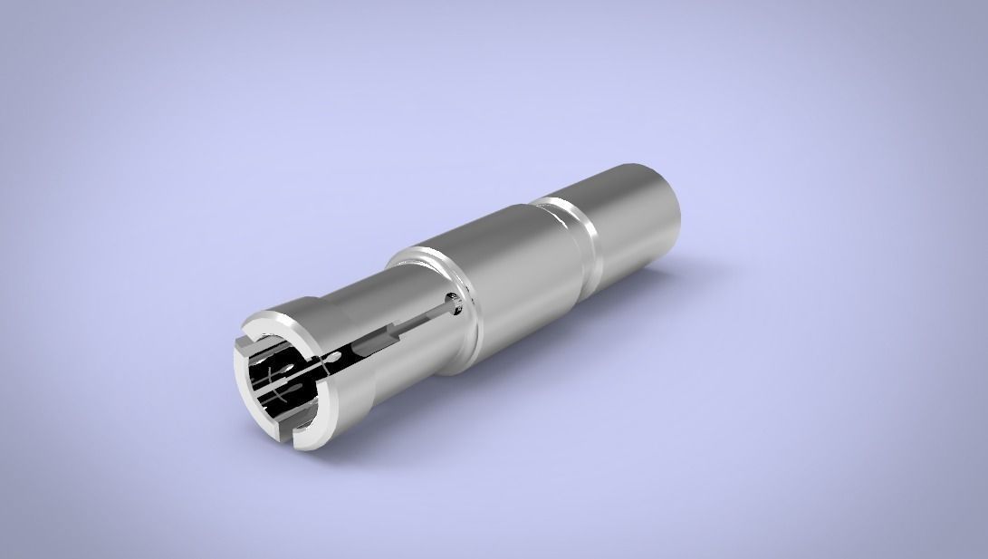 Collet stainless steel connector 3D model_1