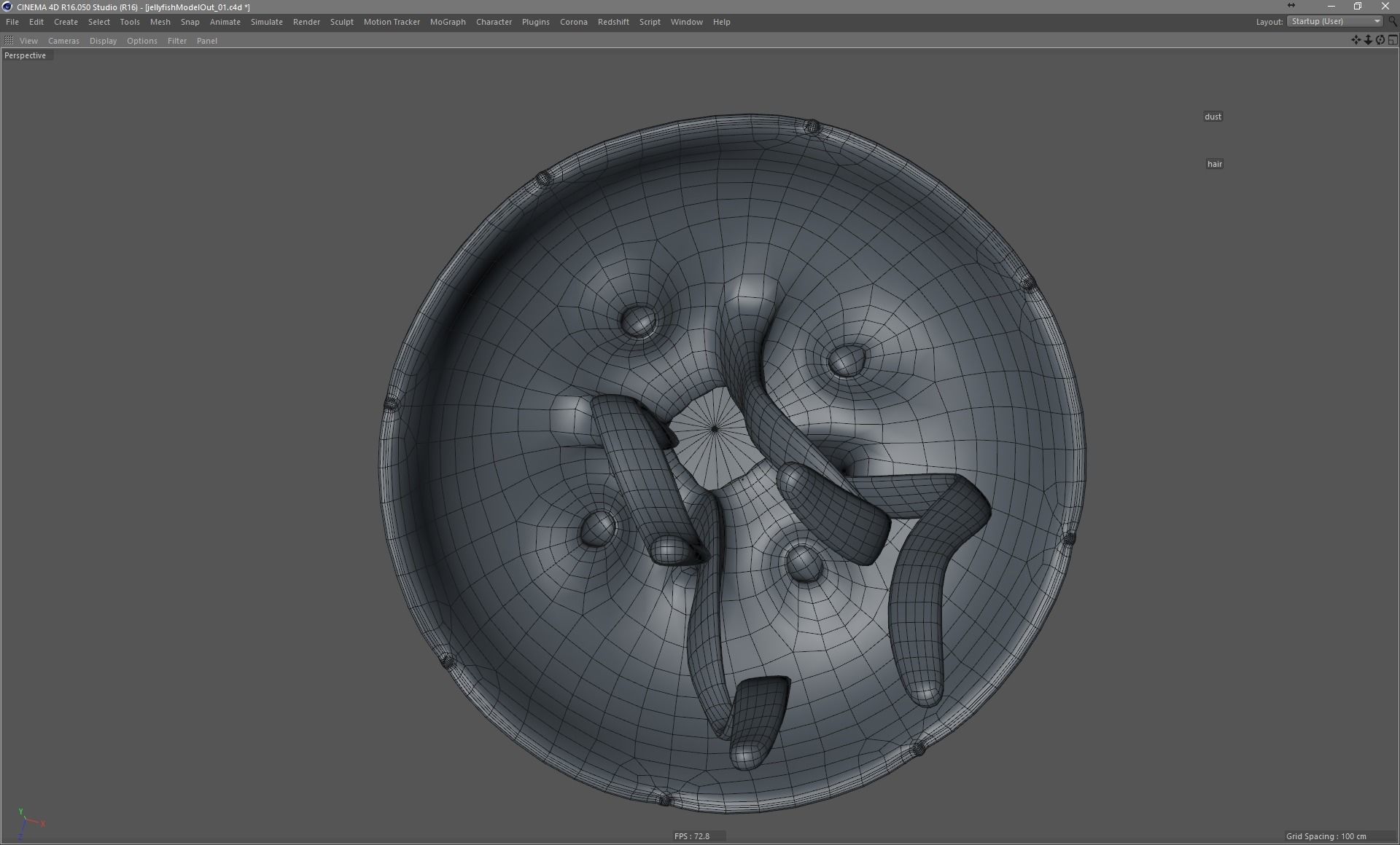 Jellyfish rigged and animated for Cinema 4d Low-poly 3D model_20