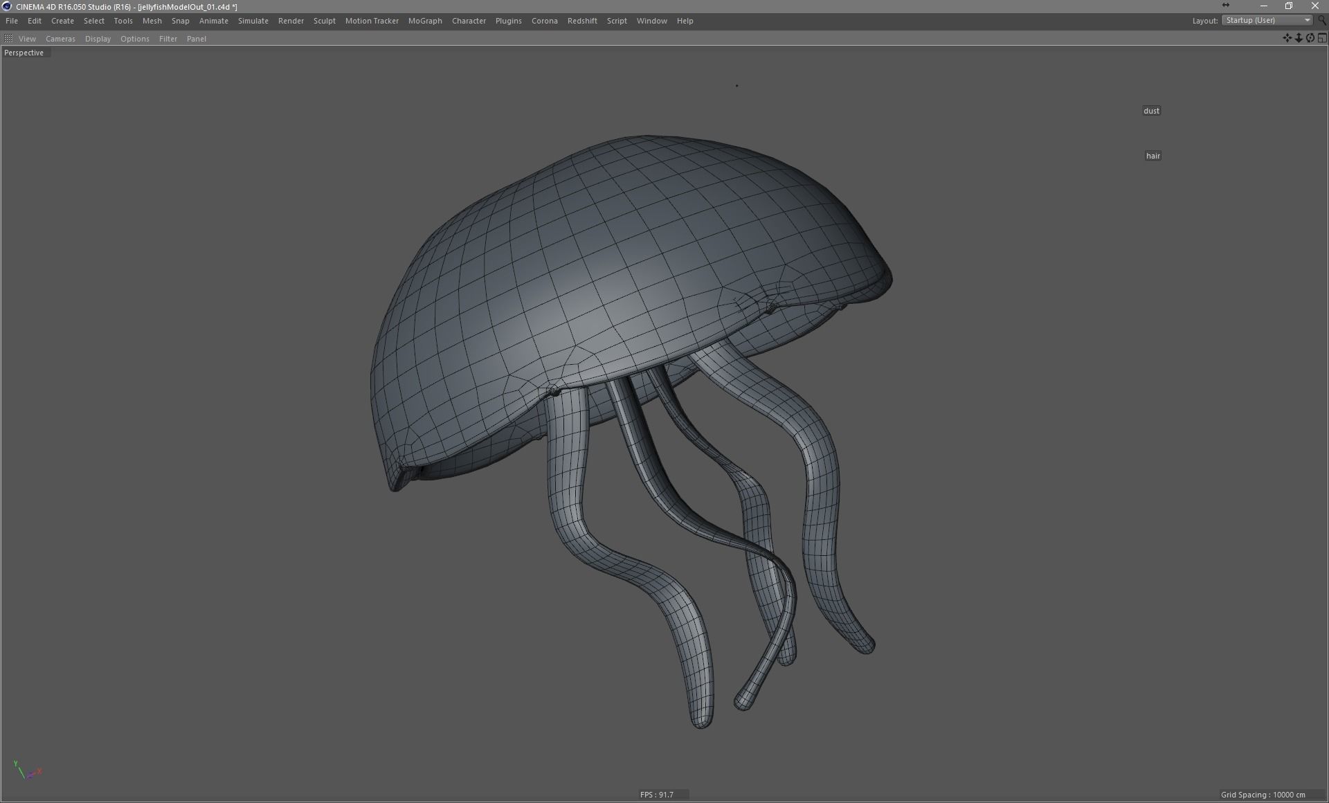 Jellyfish rigged and animated for Cinema 4d Low-poly 3D model_18