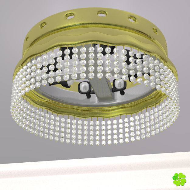 Simple and wall lamps of metal and glass 3D model_4