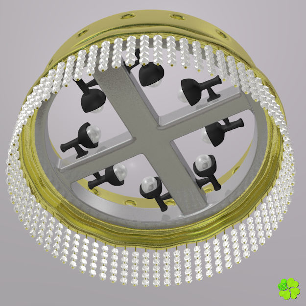 Simple and wall lamps of metal and glass 3D model_8