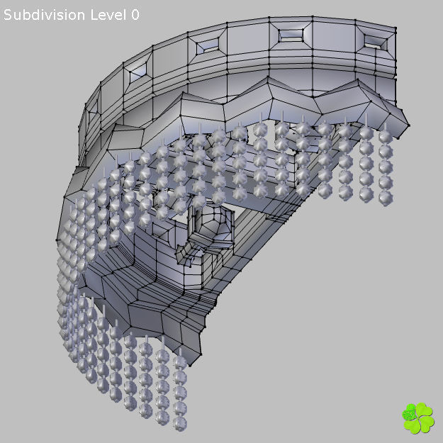 Simple and wall lamps of metal and glass 3D model_37