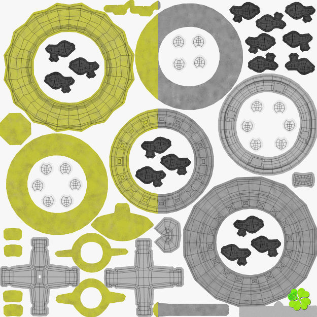 Simple and wall lamps of metal and glass 3D model_45