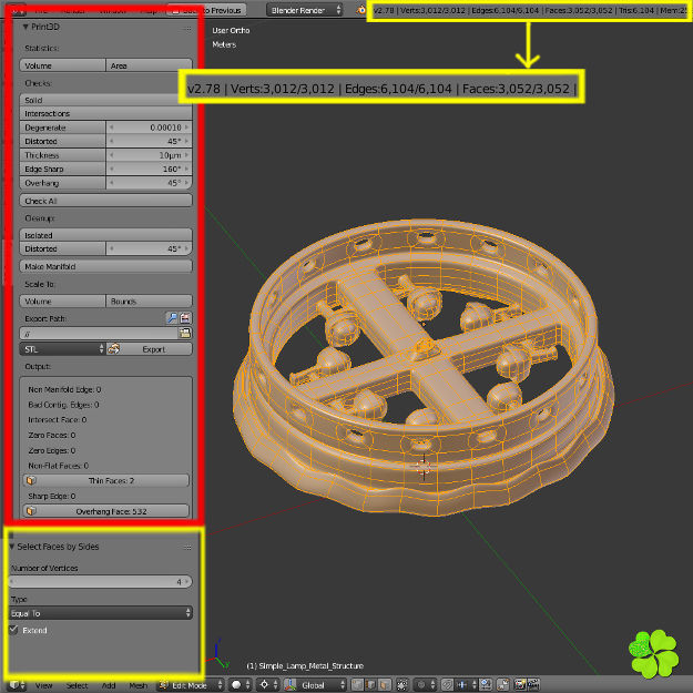 Simple and wall lamps of metal and glass 3D model_39