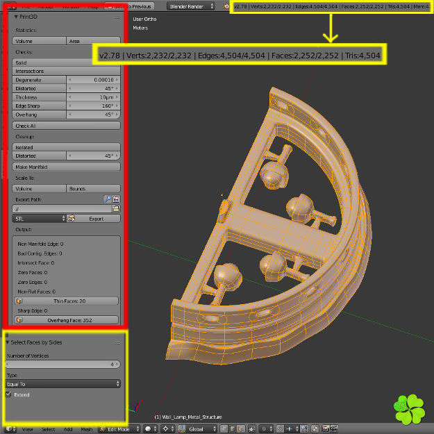 Simple and wall lamps of metal and glass 3D model_40