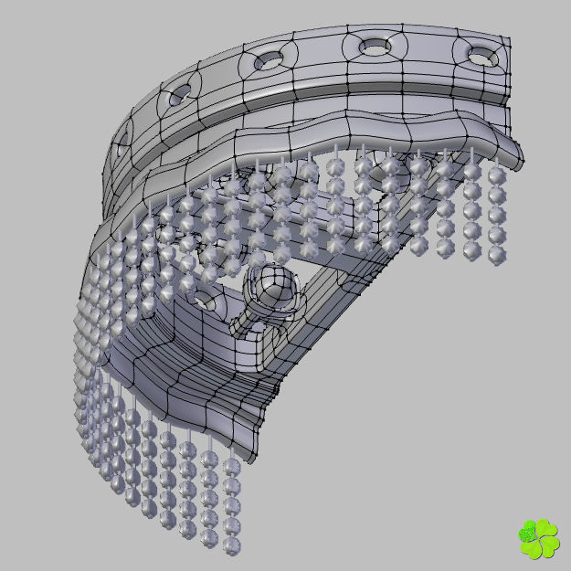 Simple and wall lamps of metal and glass 3D model_36